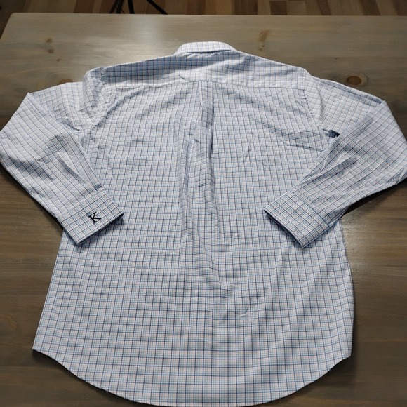 NWT Peter Millar Shirt Mens M Multi Plaid Performance Golf "K" Logo On Cuff - Picture 11 of 12